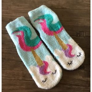 Girls Plush Unicorn Socks